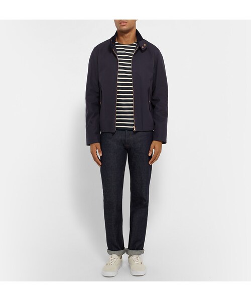 A.P.C.(アーペーセー)の「A.P.C. Slim-Fit Striped Cotton-Jersey T-Shirt(Tシャツ/カットソー・メンズ・Blue・XS/S/M/L/XL)」の5枚目の写真