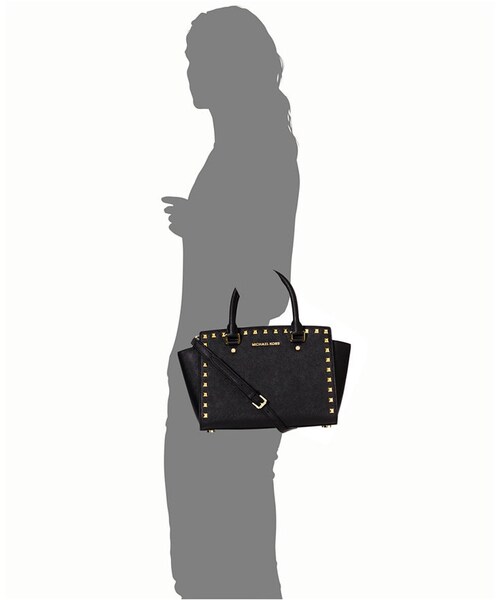 MICHAEL KORS(マイケルコース)の「MICHAEL Michael Kors Selma Stud Medium Top Zip Satchel(ショルダーバッグ・レディース・Red・One Size)」の4枚目の写真