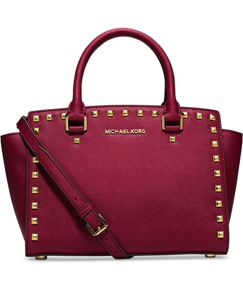 MICHAEL KORS(マイケルコース)の「MICHAEL Michael Kors Selma Stud Medium Top Zip Satchel(ショルダーバッグ・レディース・Red・One Size)」の2枚目の写真