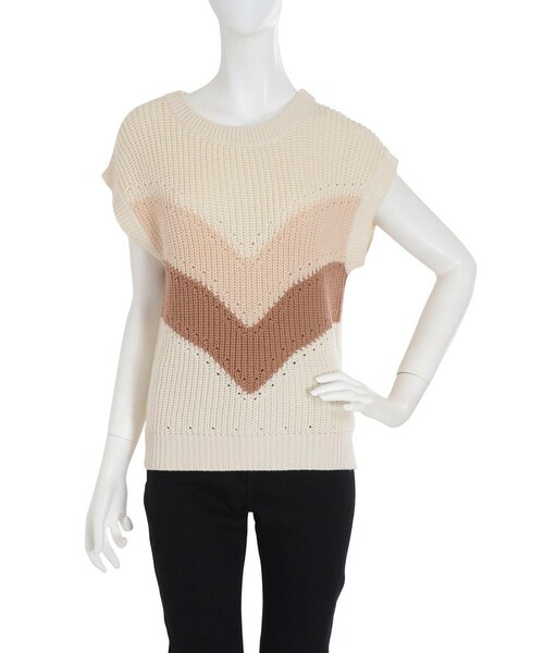 dazzlin（ダズリン）の「【se】カラーブロックニットベスト（トップス・レディース・アイボリー/ネイビー/パープル・F）」の6枚目の写真