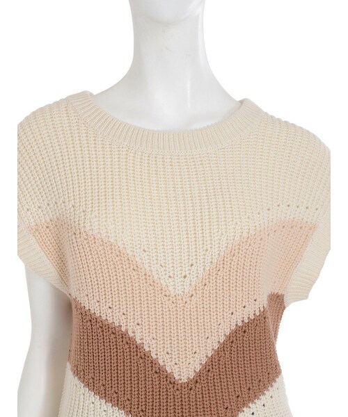 dazzlin（ダズリン）の「【se】カラーブロックニットベスト（トップス・レディース・アイボリー/ネイビー/パープル・F）」の9枚目の写真