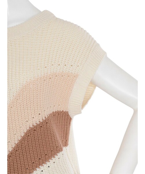 dazzlin（ダズリン）の「【se】カラーブロックニットベスト（トップス・レディース・アイボリー/ネイビー/パープル・F）」の11枚目の写真