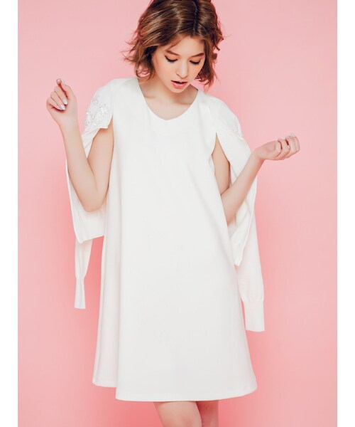 dazzlin（ダズリン）の「【se】シンプルＡラインワンピース（ワンピース/ドレス・レディース・オフホワイト/ピンク/ブルー/パープル・S/M）」の7枚目の写真