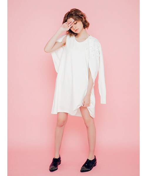 dazzlin（ダズリン）の「【se】シンプルＡラインワンピース（ワンピース/ドレス・レディース・オフホワイト/ピンク/ブルー/パープル・S/M）」の6枚目の写真