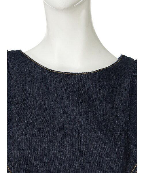 dazzlin（ダズリン）の「【sc】フリンジデニムセットアップ（ワンピース/ドレス・レディース・ホワイト/ブルー/インディゴ・S(トップス)/S(ショートパンツ)/M(トップス)/M(ショートパンツ)）」の8枚目の写真