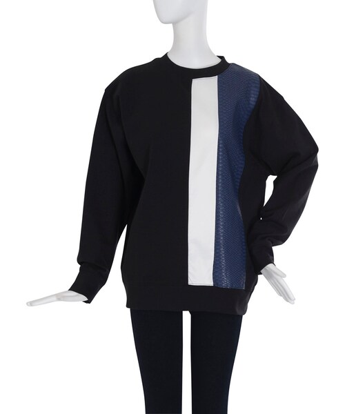 EMODA（エモダ）の「LINE MIXトップ（トップス・レディース・ホワイト/グレー/ブラック・F）」の5枚目の写真