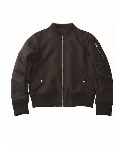 EMODA（エモダ）の「ギャザーバルキーフォームMA-1（ジャケット/アウター・レディース・ホワイト/ブラック/カーキ・S/M）」の2枚目の写真