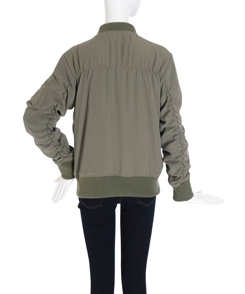 EMODA（エモダ）の「ギャザーバルキーフォームMA-1（ジャケット/アウター・レディース・ホワイト/ブラック/カーキ・S/M）」の9枚目の写真