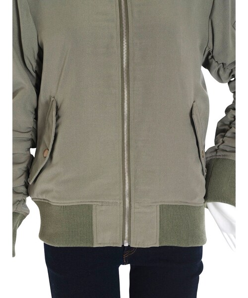 EMODA（エモダ）の「ギャザーバルキーフォームMA-1（ジャケット/アウター・レディース・ホワイト/ブラック/カーキ・S/M）」の11枚目の写真