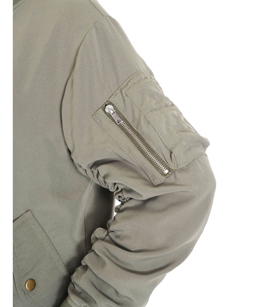 EMODA（エモダ）の「ギャザーバルキーフォームMA-1（ジャケット/アウター・レディース・ホワイト/ブラック/カーキ・S/M）」の13枚目の写真