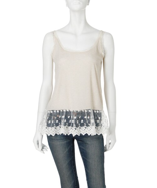 Ungrid（アングリッド）の「レースコンビテレコキャミ（トップス・レディース・オフホワイト/グレー・F）」の4枚目の写真