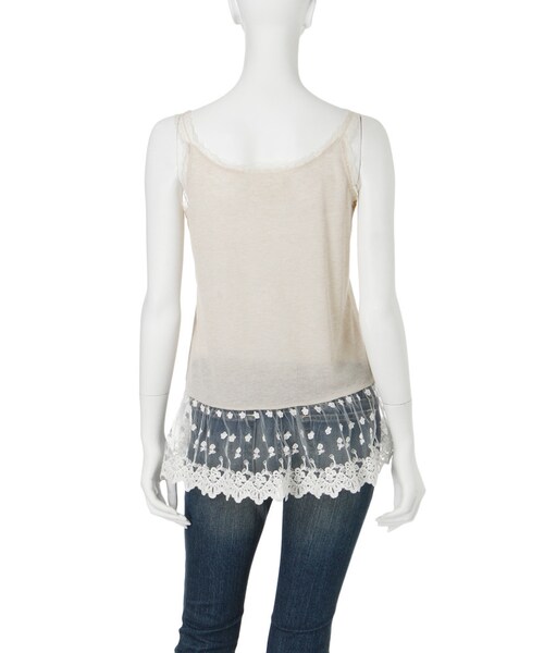 Ungrid（アングリッド）の「レースコンビテレコキャミ（トップス・レディース・オフホワイト/グレー・F）」の6枚目の写真