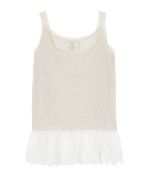 Ungrid（アングリッド）の「レースコンビテレコキャミ（トップス・レディース・オフホワイト/グレー・F）」の10枚目の写真