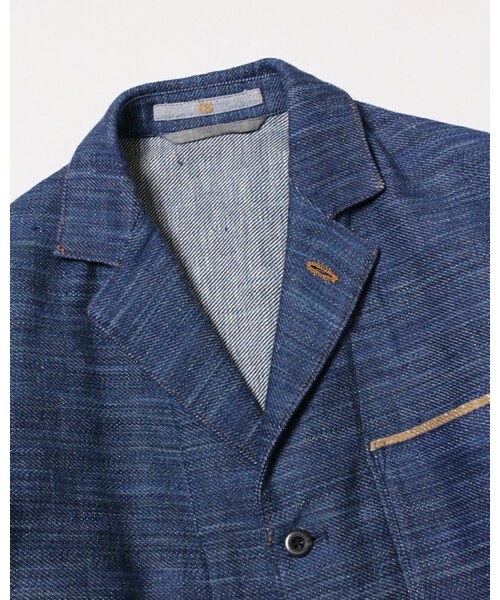 45R（フォーティファイブアール）の「カディデニムジャケットカーディガン（ジャケット/アウター・メンズ・藍・2-S/3-M/4-L）」の6枚目の写真