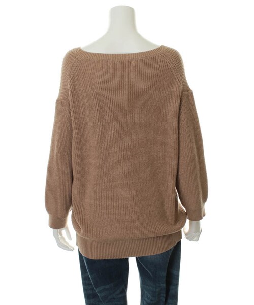 31 Sons de mode（トランテアン　ソン　ドゥ　モード）の「アゼＶネックロングプルオーバー（トップス・レディース・ライトグリーン/キャメル/オフホワイト・36）」の5枚目の写真