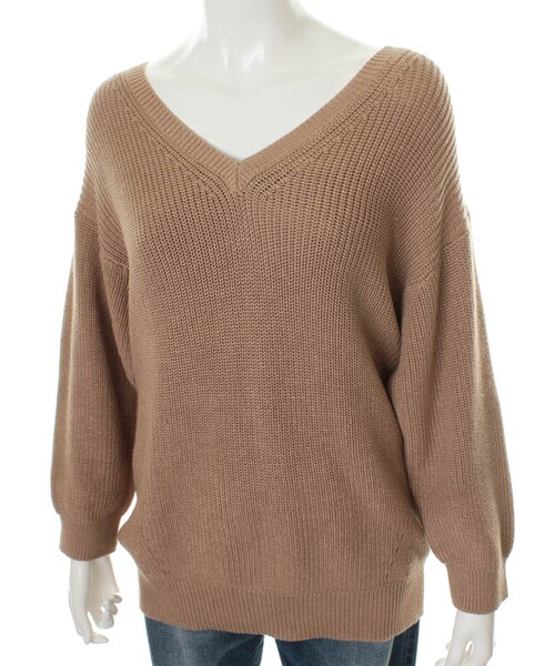 31 Sons de mode（トランテアン　ソン　ドゥ　モード）の「アゼＶネックロングプルオーバー（トップス・レディース・ライトグリーン/キャメル/オフホワイト・36）」の6枚目の写真