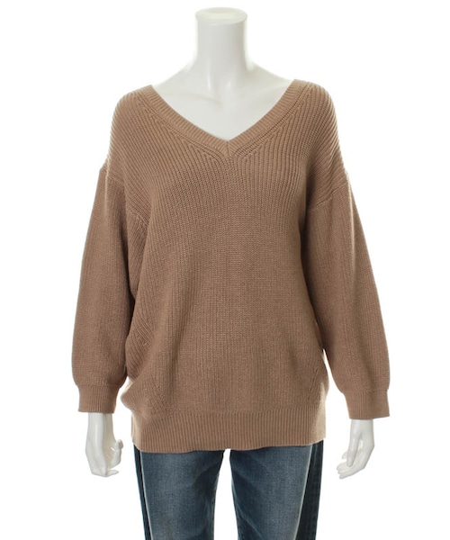 31 Sons de mode（トランテアン　ソン　ドゥ　モード）の「アゼＶネックロングプルオーバー（トップス・レディース・ライトグリーン/キャメル/オフホワイト・36）」の3枚目の写真