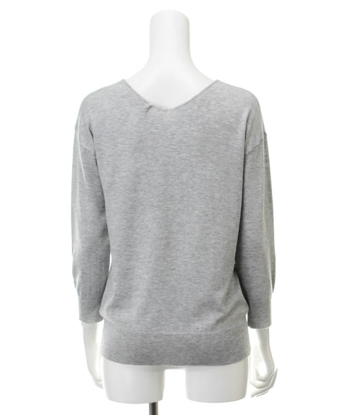 31 Sons de mode（トランテアン　ソン　ドゥ　モード）の「12GレーヨンストレッチＶネックプルオーバー7分袖（トップス・レディース・ラベンダー/ベージュ/オフホワイト/ライトグレー・36）」の6枚目の写真