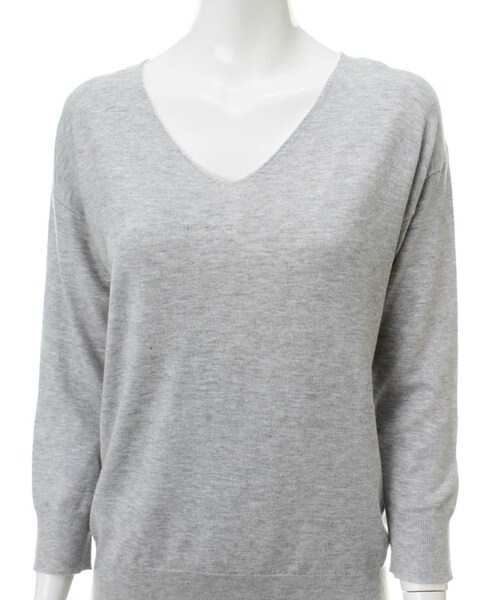 31 Sons de mode（トランテアン　ソン　ドゥ　モード）の「12GレーヨンストレッチＶネックプルオーバー7分袖（トップス・レディース・ラベンダー/ベージュ/オフホワイト/ライトグレー・36）」の7枚目の写真