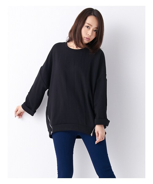 INGNI(イング)の「【春の新作】Wフェイス裾ZIP/チュニック(トップス・レディース・オフホワイト/グレー/クロ/ベージュ・M)」の11枚目の写真