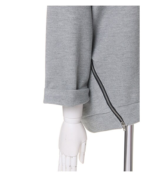 INGNI(イング)の「【春の新作】Wフェイス裾ZIP/チュニック(トップス・レディース・オフホワイト/グレー/クロ/ベージュ・M)」の4枚目の写真