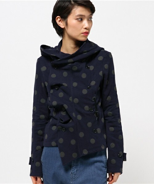 gomme（ゴム）の「フードフリルJKT（その他アウター・レディース・ブラック/ブラック×グレー/ネイビー・MEDIUM）」の3枚目の写真