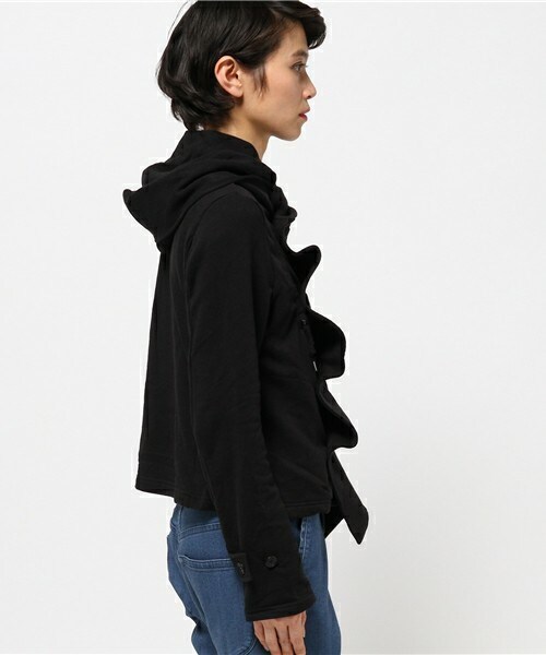 gomme（ゴム）の「フードフリルJKT（その他アウター・レディース・ブラック/ブラック×グレー/ネイビー・MEDIUM）」の5枚目の写真