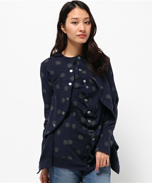 gomme（ゴム）の「ダブルウェイブCD（カーディガン/ボレロ・レディース・ブラック/チャコールグレー/ネイビー・MEDIUM）」の3枚目の写真