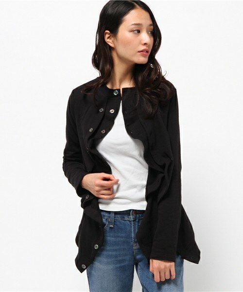 gomme（ゴム）の「ダブルウェイブCD（カーディガン/ボレロ・レディース・ブラック/チャコールグレー/ネイビー・MEDIUM）」の7枚目の写真