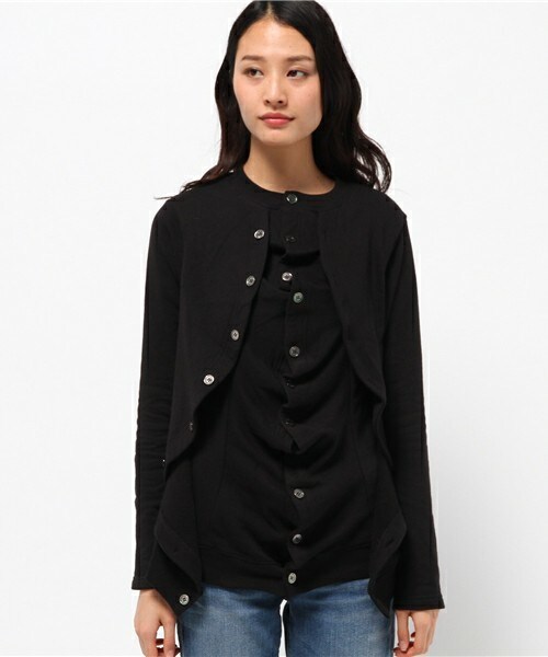 gomme（ゴム）の「ダブルウェイブCD（カーディガン/ボレロ・レディース・ブラック/チャコールグレー/ネイビー・MEDIUM）」の4枚目の写真