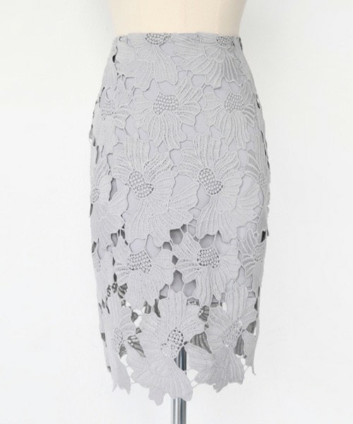 DHOLIC（ディーホリック）の「クロシェットレースパターンタイトミニスカート（スカート・レディース・ブラック/ピンク/グレー・S/M）」の2枚目の写真