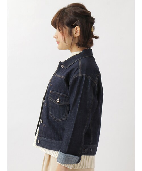 w closet（ダブルクローゼット）の「10ozデニムGジャン（ジャケット/アウター・レディース・ブルー/ネイビー・FREE）」の4枚目の写真