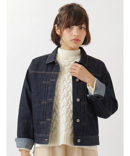 w closet（ダブルクローゼット）の「10ozデニムGジャン（ジャケット/アウター・レディース・ブルー/ネイビー・FREE）」の3枚目の写真