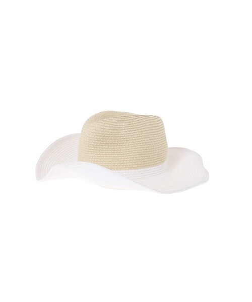 SEVENDAYS=SUNDAY(セブンデイズサンデイ)の「U SUPER THANKS ストローハット(帽子・ホワイト/ブラック/ベージュ・F)」の1枚目の写真