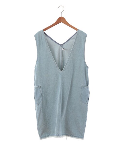SEVENDAYS=SUNDAY(セブンデイズサンデイ)の「【先行受注】デニムサロペット(オールインワン・サロペット・インディゴ/ライトインディゴ・F)」の2枚目の写真
