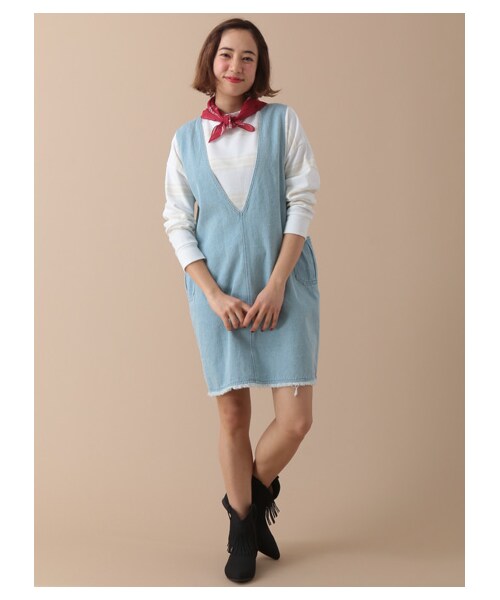 SEVENDAYS=SUNDAY(セブンデイズサンデイ)の「【先行受注】デニムサロペット(オールインワン・サロペット・インディゴ/ライトインディゴ・F)」の3枚目の写真