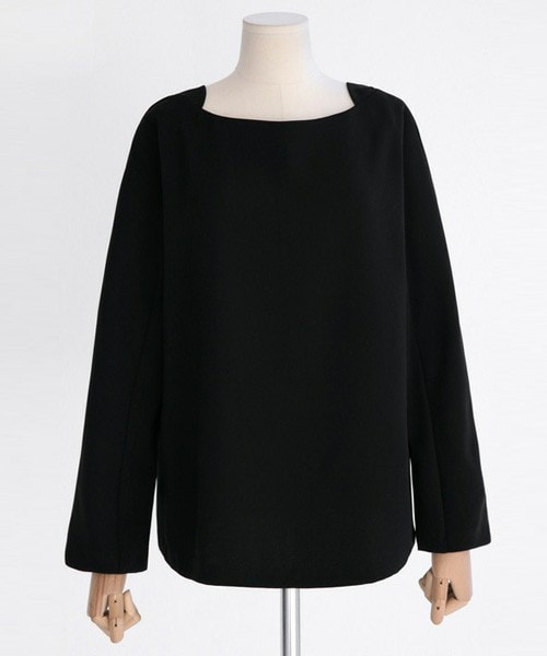 DHOLIC（ディーホリック）の「スクエアーネックゆったりブラウス（シャツ/ブラウス・レディース・ホワイトアイボリー/ブラック/アプリコット・FREE）」の2枚目の写真