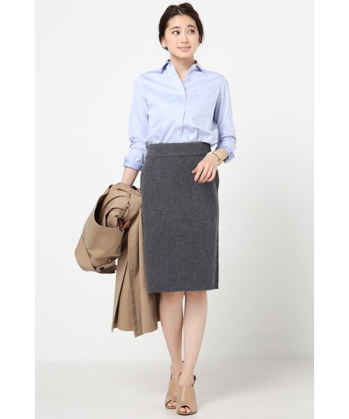 La TOTALITE（ラトータリテ）の「SOKTASスタンダードシャツ（トップス・ホワイト/ネイビー B/ブルー A・36/38/40）」の6枚目の写真