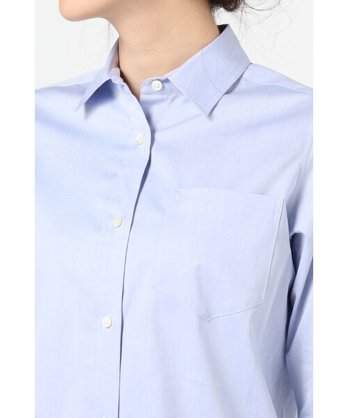 La TOTALITE（ラトータリテ）の「SOKTASスタンダードシャツ（トップス・ホワイト/ネイビー B/ブルー A・36/38/40）」の10枚目の写真