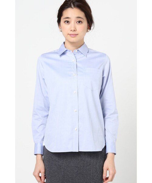 La TOTALITE（ラトータリテ）の「SOKTASスタンダードシャツ（トップス・ホワイト/ネイビー B/ブルー A・36/38/40）」の7枚目の写真