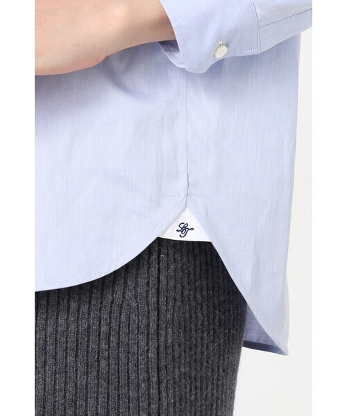 La TOTALITE（ラトータリテ）の「SOKTASスタンダードシャツ（トップス・ホワイト/ネイビー B/ブルー A・36/38/40）」の14枚目の写真