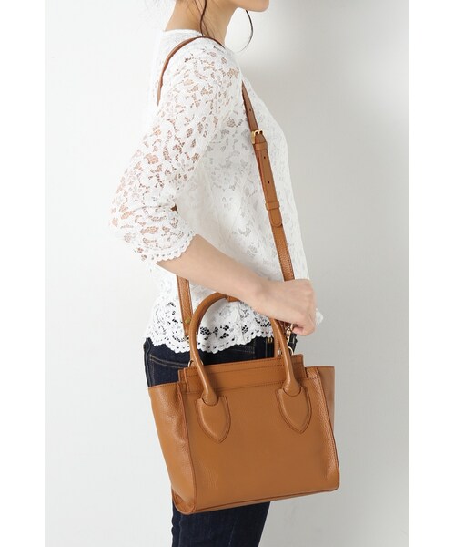 La TOTALITE（ラトータリテ）の「REGALO 2WAYミニトート◆（バッグ・キャメル/ネイビー・フリー）」の21枚目の写真