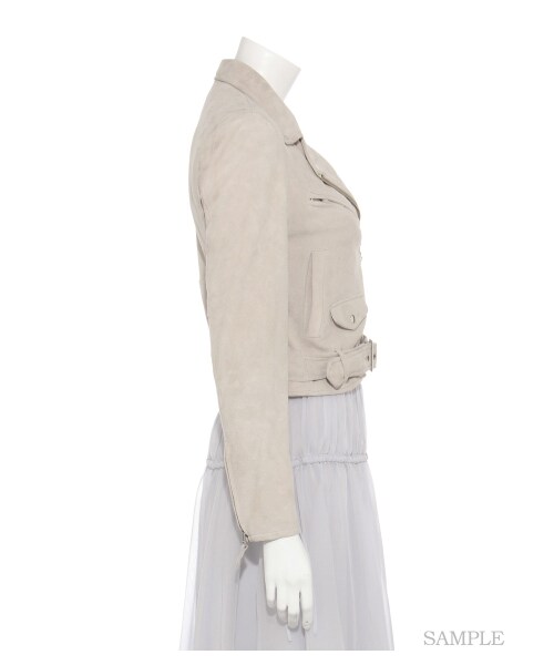 SNIDEL（スナイデル）の「リアルレザーライダース（ライダースジャケット・レディース・IVR/BEG/BLK・0/1）」の6枚目の写真