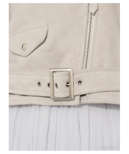 SNIDEL（スナイデル）の「リアルレザーライダース（ライダースジャケット・レディース・IVR/BEG/BLK・0/1）」の8枚目の写真