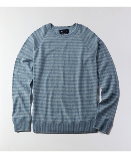American Eagle（アメリカンイーグル）の「AEOストライプクルーネックセーター（ニット/セーター・メンズ・ストーン/ライトブルー・XS/S/M/L/XL/XXL/XXXL）」の2枚目の写真