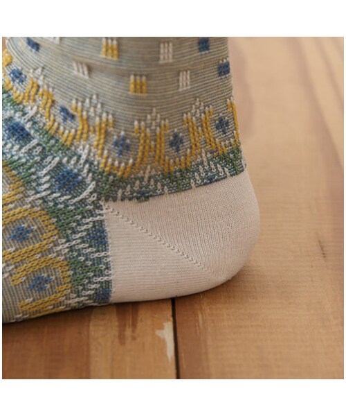 靴下屋（クツシタヤ）の「ボヘミアン幾何学ドットリンクスジャカード（ソックス・靴下・レディース・オフホワイト/グレー/クロ/クリーム/ダルミント/ネイビー・22.0～24.0cm）」の12枚目の写真