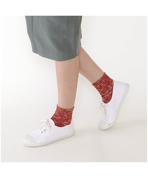 靴下屋（クツシタヤ）の「ゴム長ミックスベタショートソックス（ソックス・靴下・レディース・シルバーグレー/チャコールモク/モカチャ/アカ/ダークグリーン/インディゴブルー・22.0～24.0cm）」の7枚目の写真