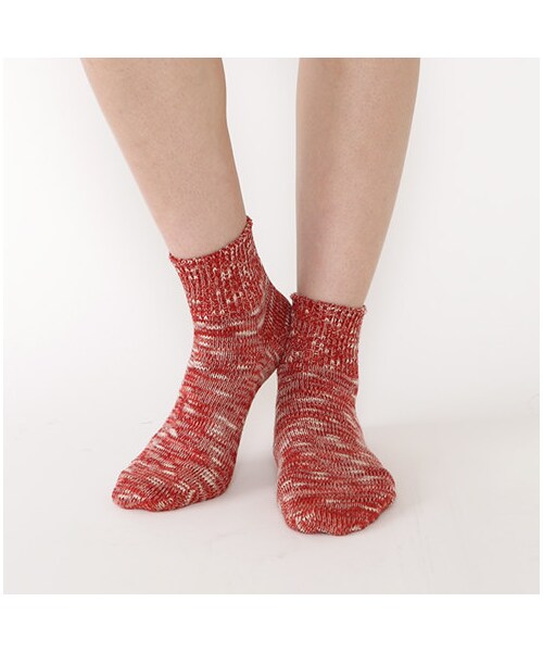 靴下屋（クツシタヤ）の「ゴム長ミックスベタショートソックス（ソックス・靴下・レディース・シルバーグレー/チャコールモク/モカチャ/アカ/ダークグリーン/インディゴブルー・22.0～24.0cm）」の8枚目の写真