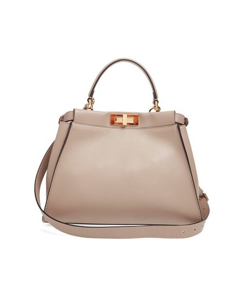 FENDI（フェンディ）の「Fendi 'Medium Peekaboo' Leather Satchel（ショルダーバッグ・レディース・Beige・Regular）」の3枚目の写真