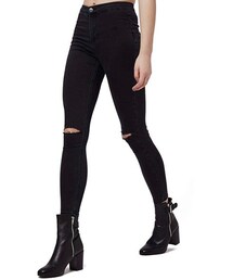 TOPSHOP | Topshop Moto 'Joni' Ripped High Rise Skinny Jeans (Black) (Petite)(デニムパンツ)